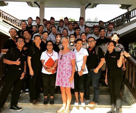 Suzanne Hart with her team